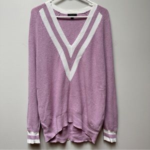RAG & BONE Colorblock Pattern Plunge Neckline Sweater